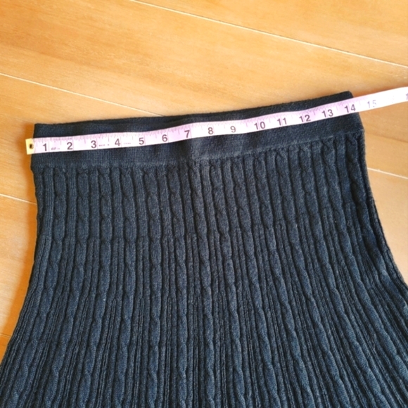 Cable-Knit Wool Blend A-Line Skirt - Picture 4 of 5